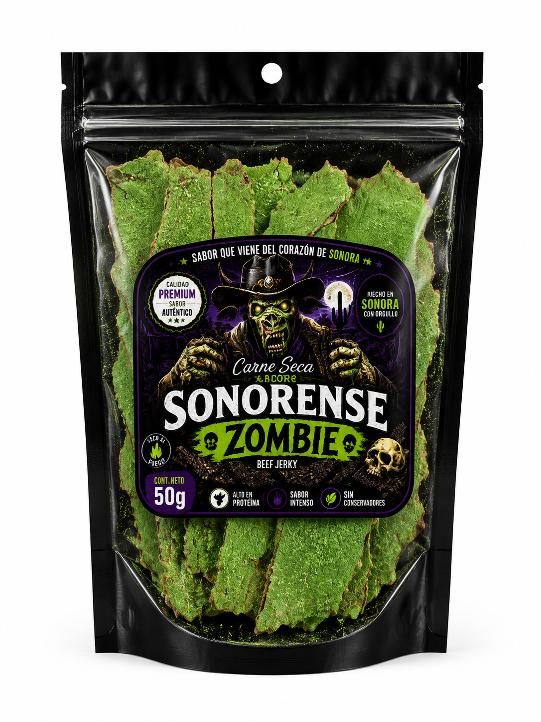 Sabor Sonorense Zombie Beef Jerky 50g | Bold, Spicy & Crispy 🧟‍♂️🔥